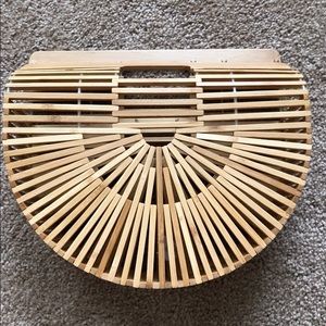 Wooden Half Moon Handbag